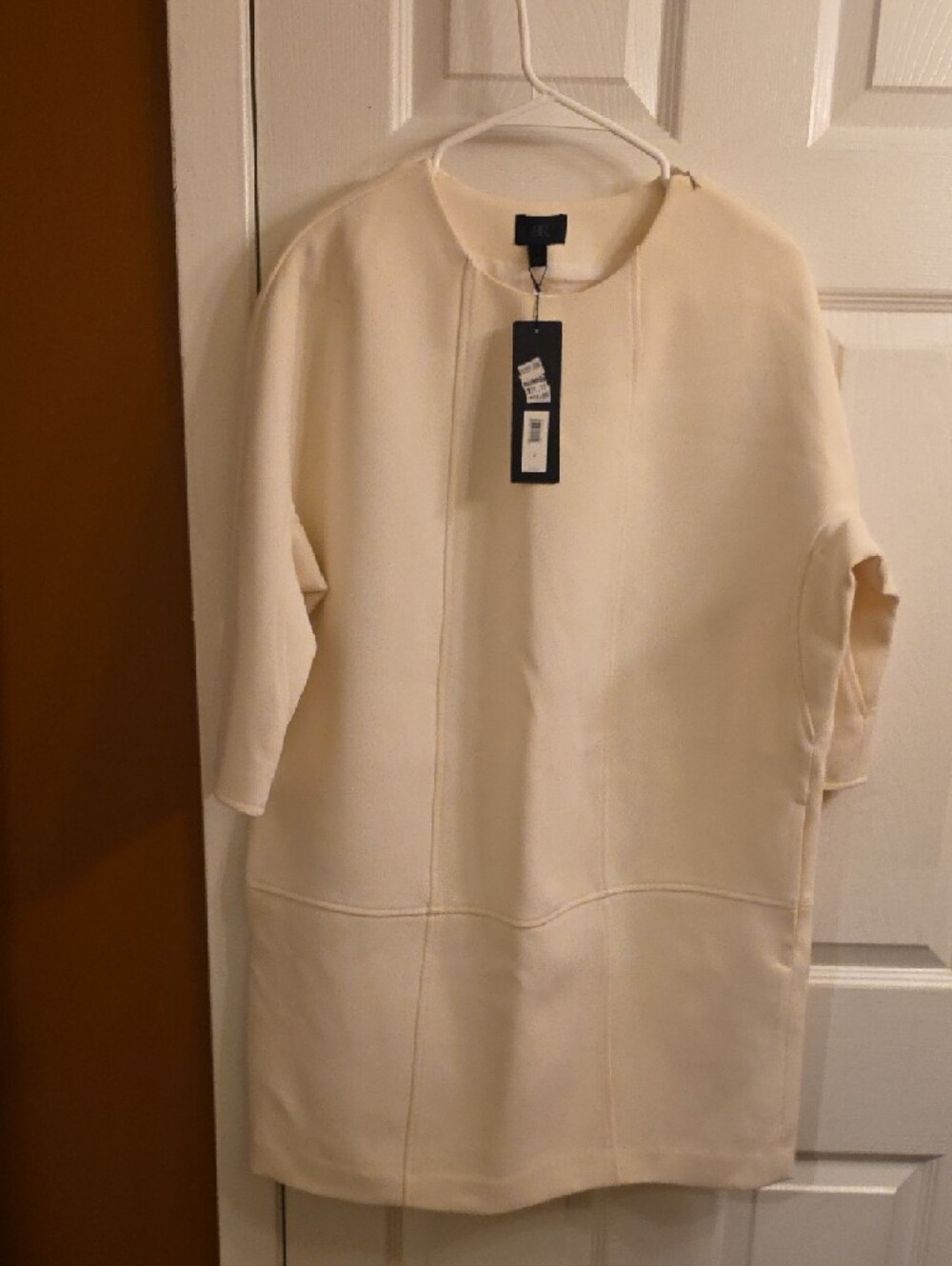 Banana Republic Cream Long Sleeve Shift Dress - Picture 5 of 8